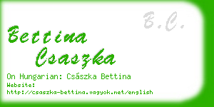 bettina csaszka business card